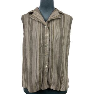 Vintage 90s Womens Medium Ship N Shore Striped Sleeveless Top Union Made USA